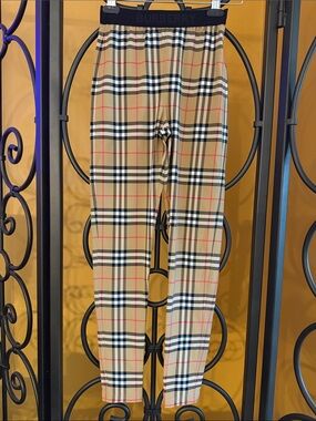 BURBERRY Check Stretch Jersey Leggings